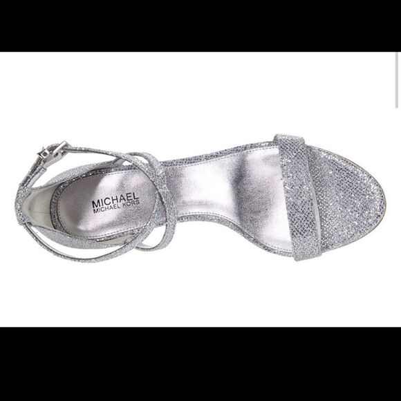 Michael Kors Ava Mid Sandal in Silver Glitter Mesh- Size 9 and 9.5 $125 - Picture 2 of 4